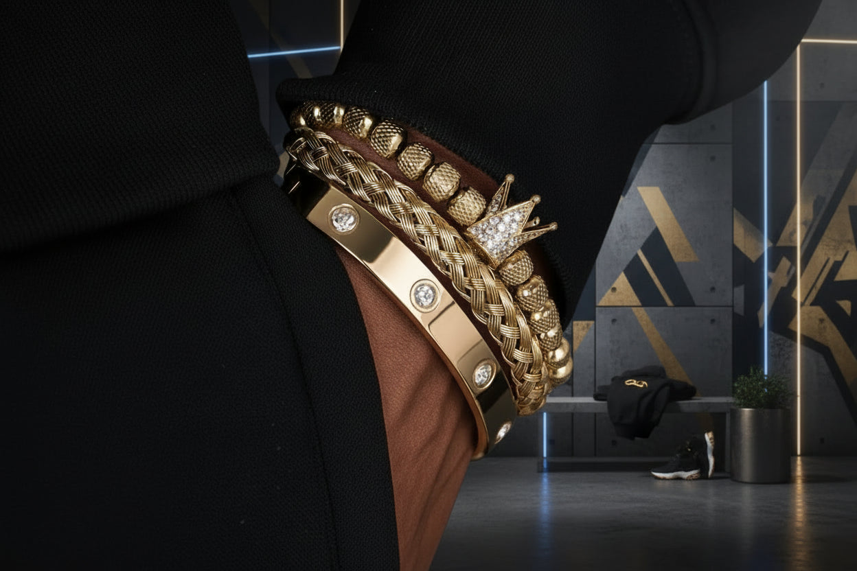 Tru Feelinn Luxury Crown Bracelet Set - Premium Stainless Steel