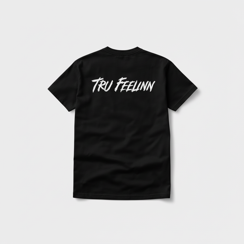 Black Tru Feelinn Back Print T-Shirt