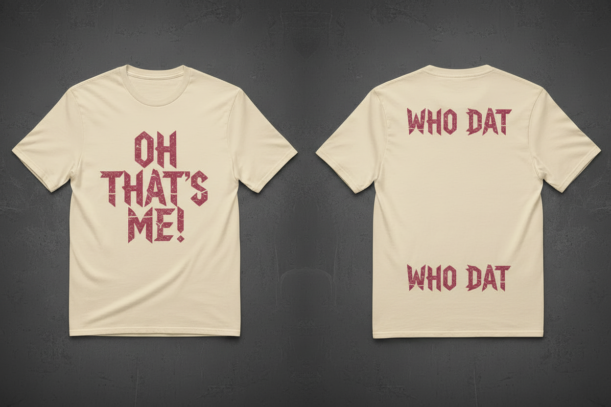 Cream T-Shirt with Pink Font - Original Design