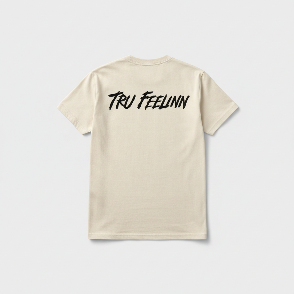 Cream Tru Feelinn Back Print T-Shirt