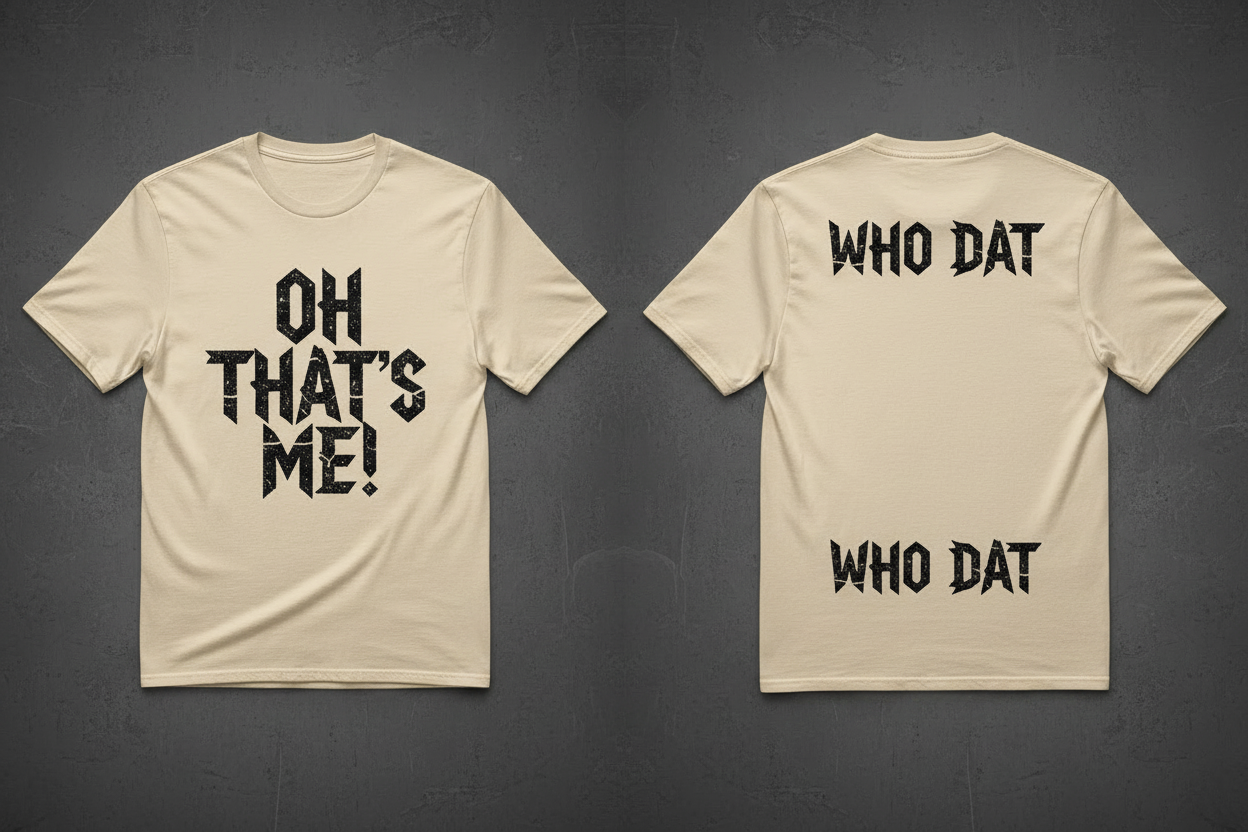 Tru Feelinn “Who Dat / Oh That’s Me” Rock Tee