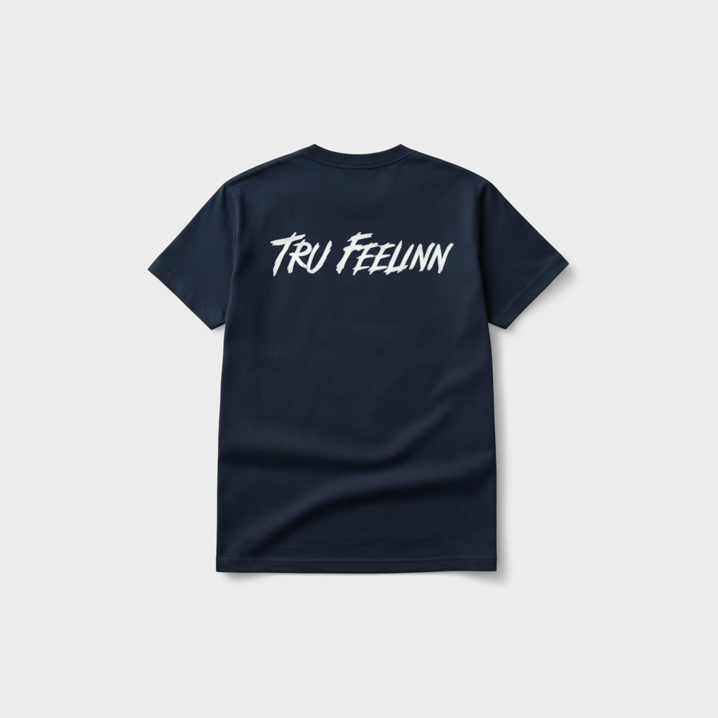 Navy Blue Tru Feelinn Back Print T-Shirt