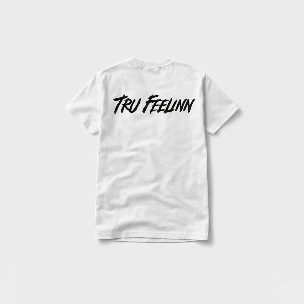 White Tru Feelinn Back Print T-Shirt